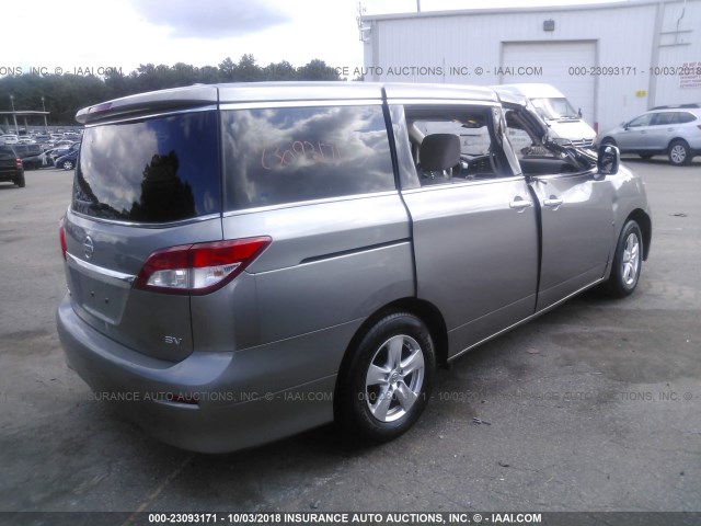 JN8AE2KP3D9067922 - 2013 NISSAN QUEST S/SV/SL/LE GRAY photo 4