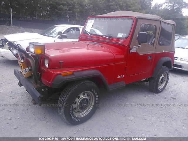 1J4FY19P4SP228600 - 1995 JEEP WRANGLER / YJ S/RIO GRANDE RED photo 2