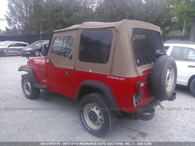 1J4FY19P4SP228600 - 1995 JEEP WRANGLER / YJ S/RIO GRANDE RED photo 3