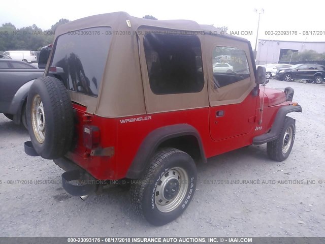 1J4FY19P4SP228600 - 1995 JEEP WRANGLER / YJ S/RIO GRANDE RED photo 4