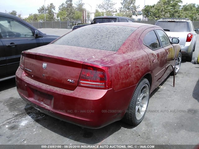 2B3KA53H56H305102 - 2006 DODGE CHARGER R/T RED photo 4
