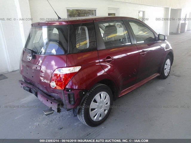 JTKKT624460148446 - 2006 TOYOTA SCION XA RED photo 4