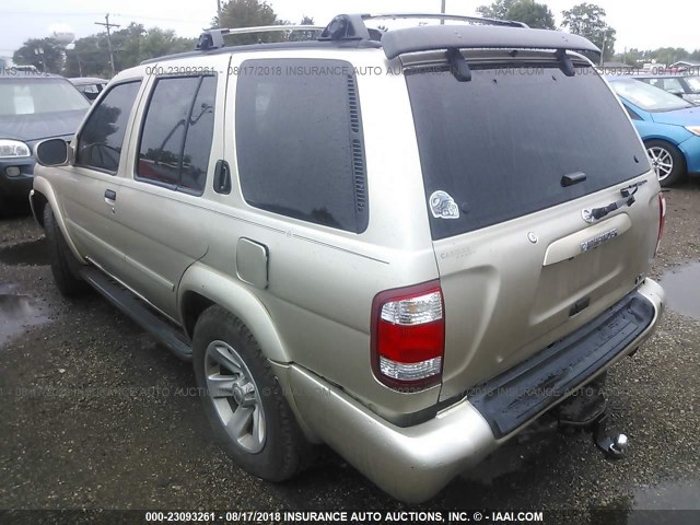 JN8DR09Y22W721618 - 2002 NISSAN PATHFINDER LE/SE TAN photo 3