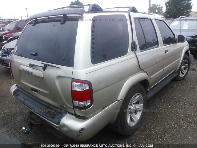 JN8DR09Y22W721618 - 2002 NISSAN PATHFINDER LE/SE TAN photo 4