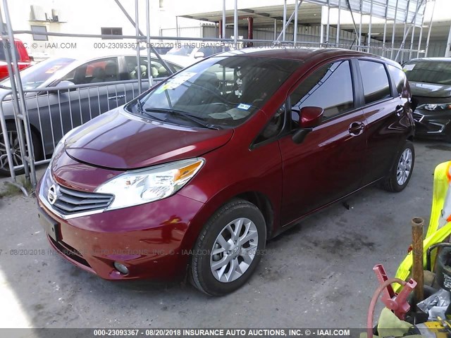 3N1CE2CP8GL404957 - 2016 NISSAN VERSA NOTE S/S PLUS/SV/SL/SR RED photo 2