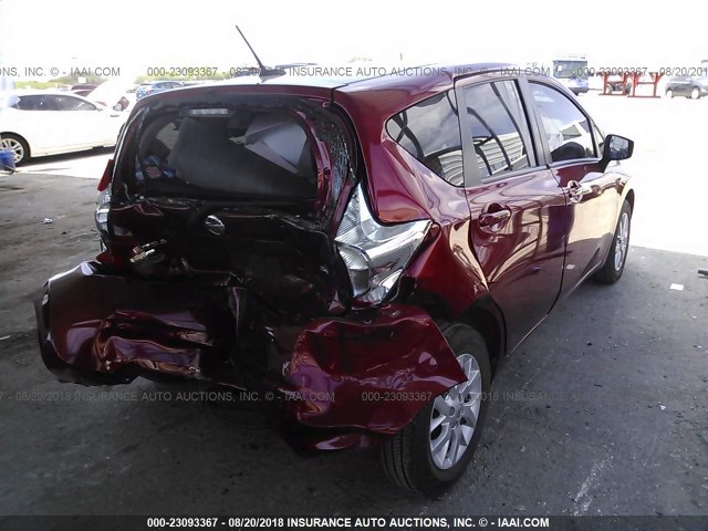 3N1CE2CP8GL404957 - 2016 NISSAN VERSA NOTE S/S PLUS/SV/SL/SR RED photo 4