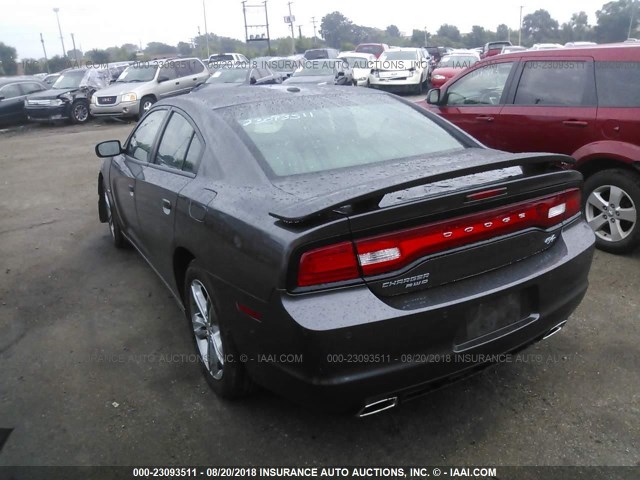 2C3CDXDT6DH564188 - 2013 DODGE CHARGER R/T GRAY photo 3