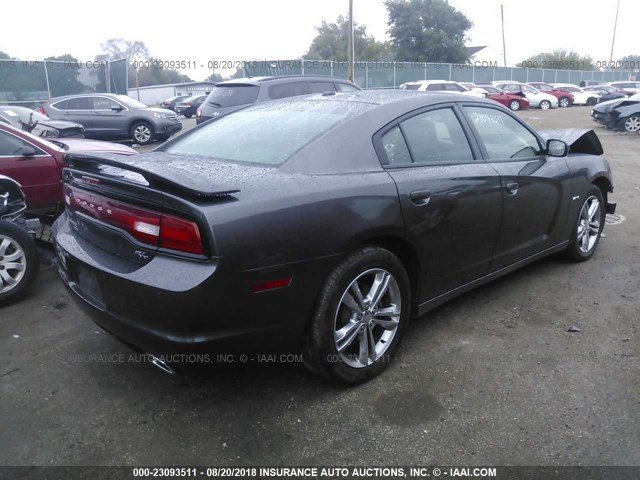 2C3CDXDT6DH564188 - 2013 DODGE CHARGER R/T GRAY photo 4