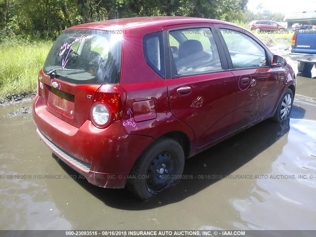 KL1TD6DE5AB086106 - 2010 CHEVROLET AVEO LS/LT 红色 照片 4