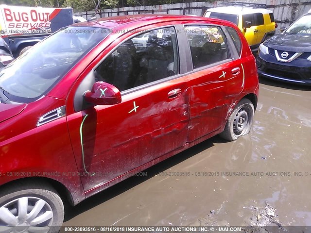 KL1TD6DE5AB086106 - 2010 CHEVROLET AVEO LS/LT RED photo 6