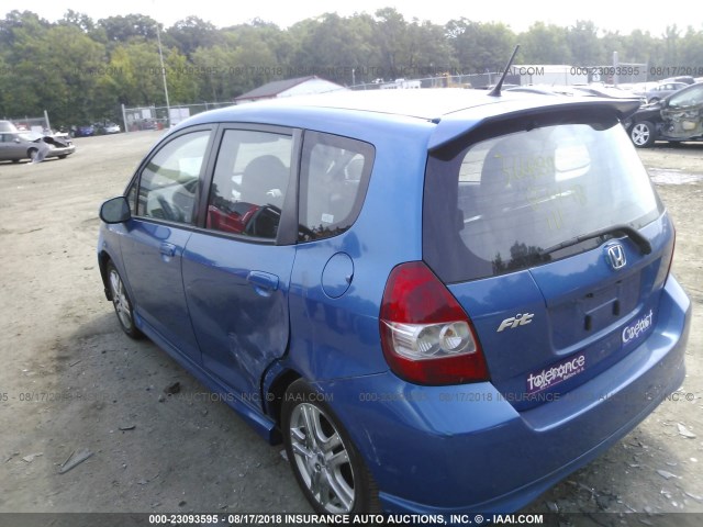 JHMGD38687S025528 - 2007 HONDA FIT S 蓝色 照片 3
