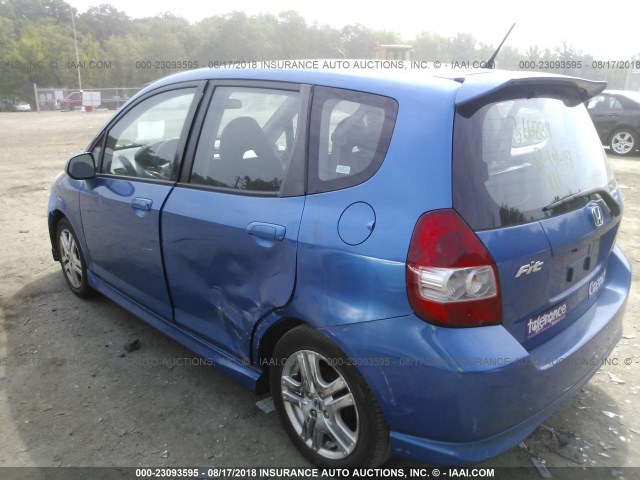 JHMGD38687S025528 - 2007 HONDA FIT S 蓝色 照片 6