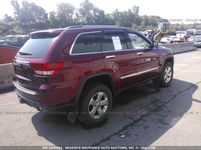 1C4RJFCT7CC163793 - 2012 JEEP GRAND CHEROKEE OVERLAND MAROON photo 4