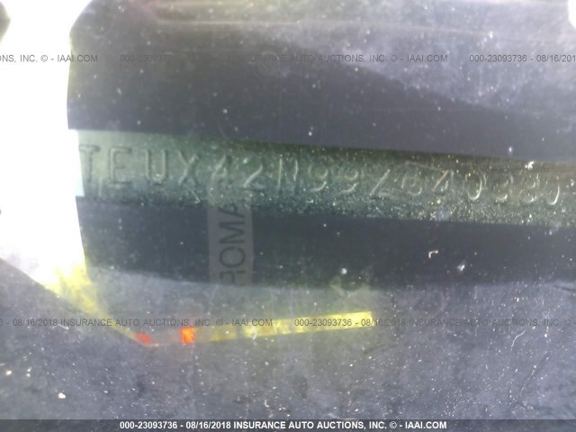 5TEUX42N99Z640380 - 2009 TOYOTA TACOMA ACCESS CAB SILVER photo 9