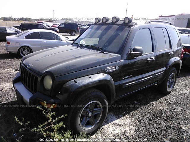 1J4GL38K74W161617 - 2004 JEEP LIBERTY RENEGADE BLACK photo 2