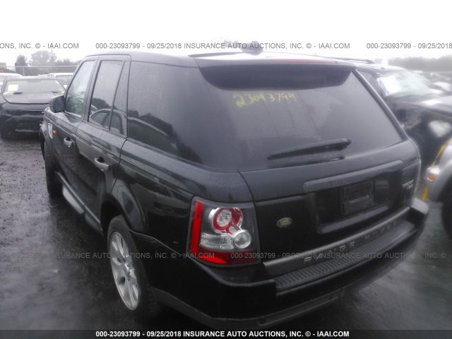 SALSK25468A123830 - 2008 LAND ROVER RANGE ROVER SPORT HSE BLACK photo 3