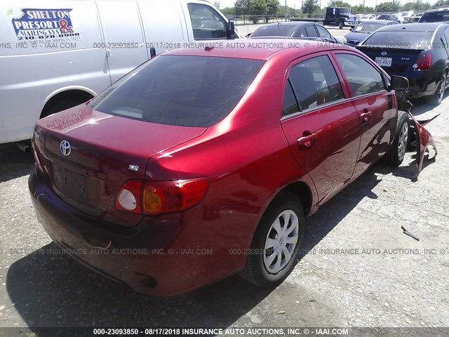 2T1BU4EE6AC522194 - 2010 TOYOTA COROLLA S/LE/XLE RED photo 4
