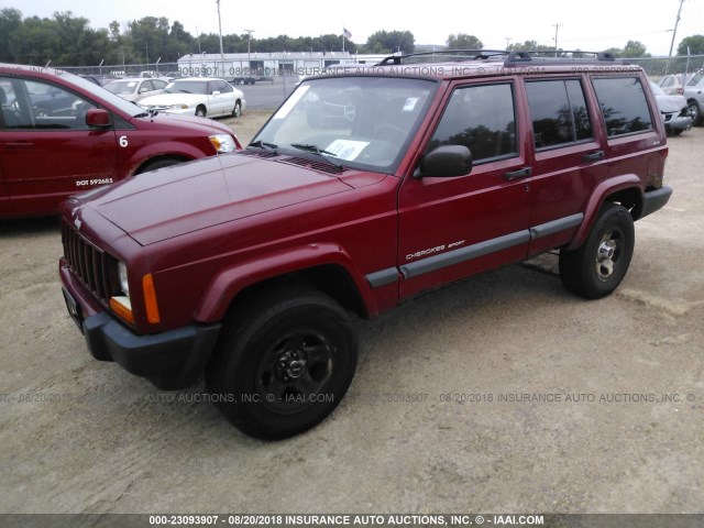 1J4FF68S6XL517792 - 1999 JEEP CHEROKEE SPORT/CLASSIC Czerwony zdjęcie 2