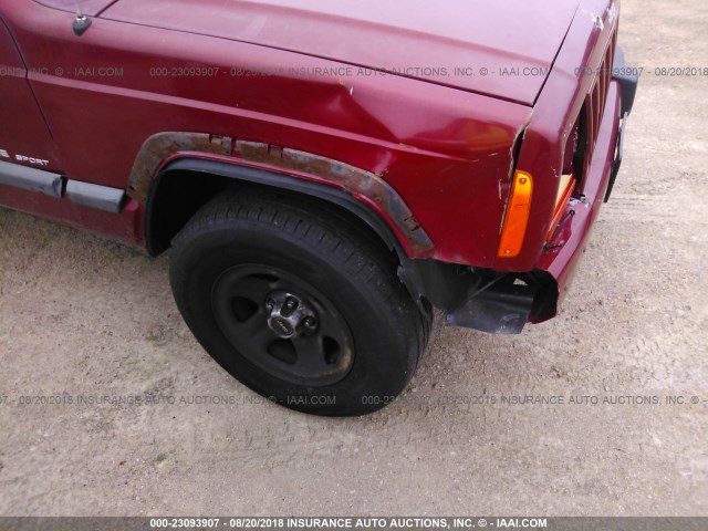 1J4FF68S6XL517792 - 1999 JEEP CHEROKEE SPORT/CLASSIC RED photo 6