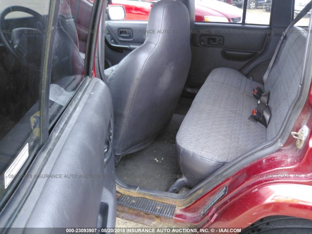 1J4FF68S6XL517792 - 1999 JEEP CHEROKEE SPORT/CLASSIC Czerwony zdjęcie 8