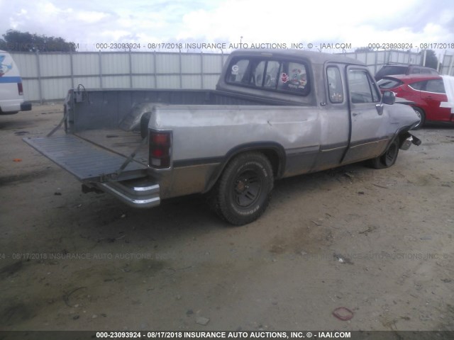 3B7HE13Y8NM506787 - 1992 DODGE D-SERIES D150 GRAY photo 4