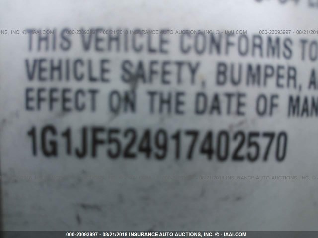 1G1JF524917402570 - 2001 CHEVROLET CAVALIER LS 金色 照片 9