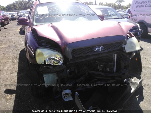 KM8SC13D33U552458 - 2003 HYUNDAI SANTA FE GLS/LX MAROON photo 6