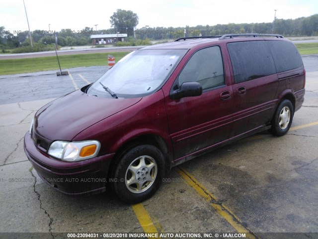 1GHDX03E7YD278767 - 2000 OLDSMOBILE SILHOUETTE RED photo 2