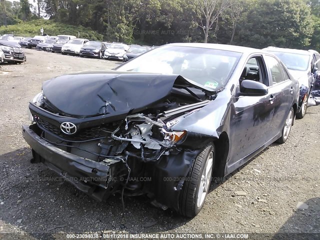 4T1BF1FK0CU195645 - 2012 TOYOTA CAMRY SE/LE/XLE BLUE photo 2