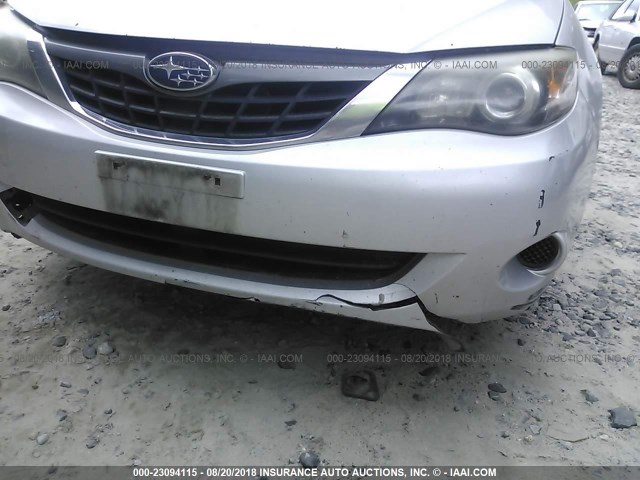 JF1GE61698H528807 - 2008 SUBARU IMPREZA 2.5I SILVER photo 6