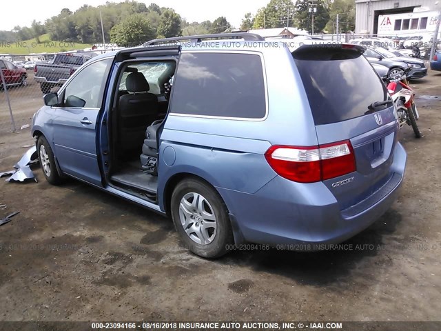 5FNRL38777B101761 - 2007 HONDA ODYSSEY EXL BLUE photo 3