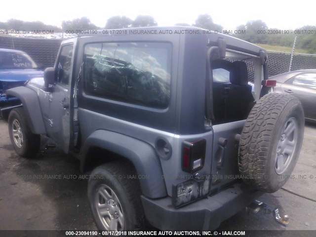 1C4AJWAG1DL706723 - 2013 JEEP WRANGLER SPORT 灰色 照片 3