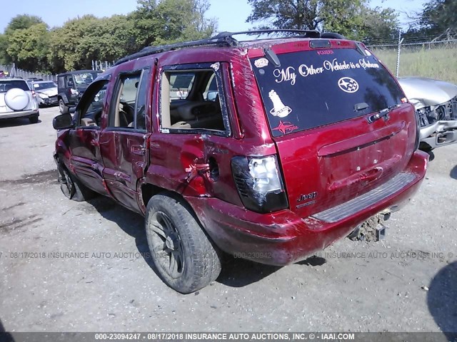 1J4GW58N21C720212 - 2001 JEEP GRAND CHEROKEE LIMITED RED photo 3