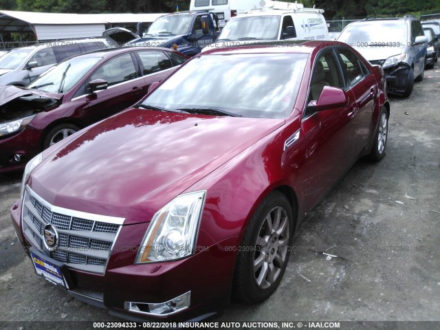 1G6DP57V480111757 - 2008 CADILLAC CTS HI FEATURE V6 RED photo 2