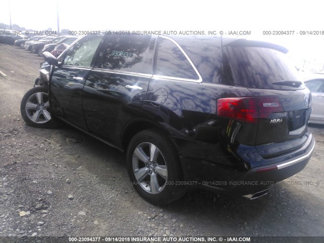 2HNYD2H26CH536566 - 2012 ACURA MDX BLACK photo 3