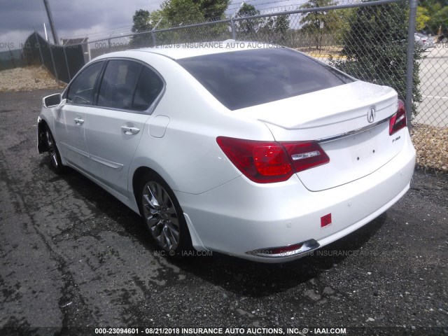 JH4KC1F90EC005411 - 2014 ACURA RLX ADVANCE WHITE photo 3