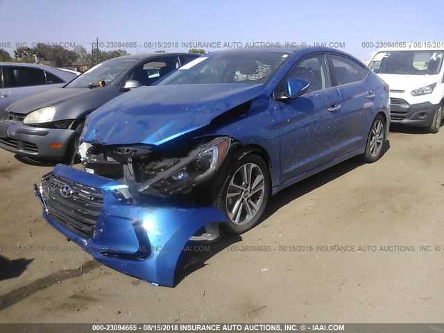 5NPD84LF8HH070541 - 2017 HYUNDAI ELANTRA SE/VALUE/LIMITED BLUE photo 2