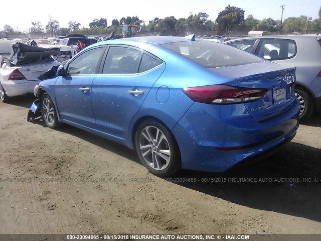 5NPD84LF8HH070541 - 2017 HYUNDAI ELANTRA SE/VALUE/LIMITED BLUE photo 3