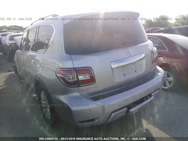 JN8AY2ND4J9055332 - 2018 NISSAN ARMADA SV/SL/PLATINUM SILVER photo 3