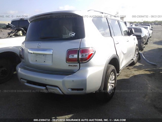 JN8AY2ND4J9055332 - 2018 NISSAN ARMADA SV/SL/PLATINUM SILVER photo 4