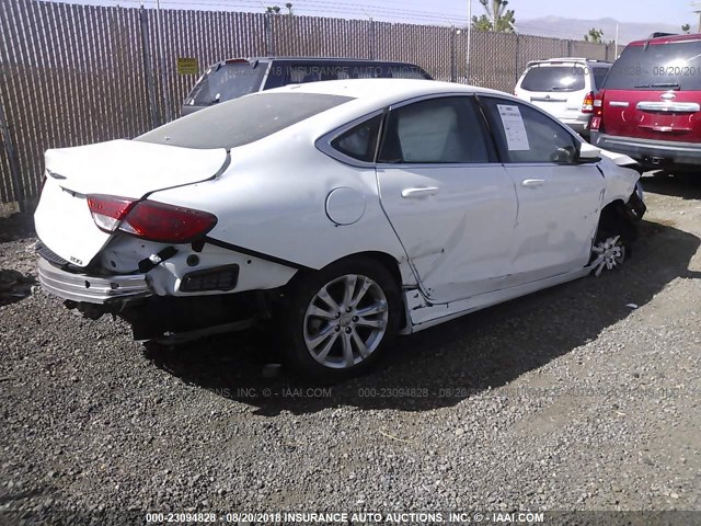 1C3CCCAB0FN604069 - 2015 CHRYSLER 200 LIMITED WHITE photo 4