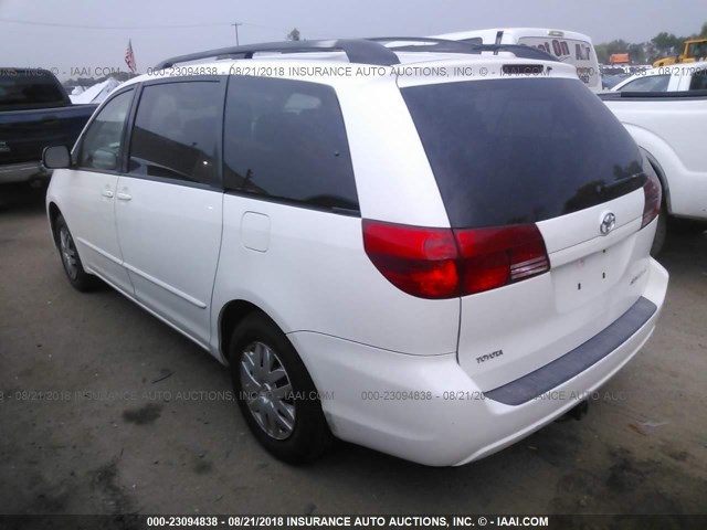 5TDZA23C15S348979 - 2005 TOYOTA SIENNA CE/LE WHITE photo 3