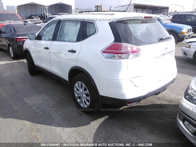 KNMAT2MV6GP661935 - 2016 NISSAN ROGUE S/SL/SV WHITE photo 3