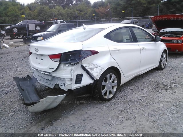 5NPDH4AE1DH319184 - 2013 HYUNDAI ELANTRA GLS/LIMITED WHITE photo 4