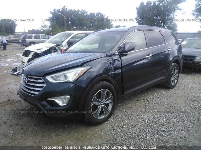 KM8SMDHF5GU154635 - 2016 HYUNDAI SANTA FE SE BLUE photo 2