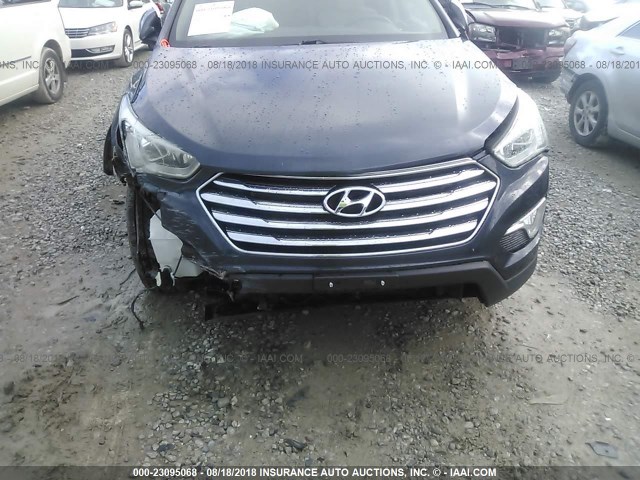 KM8SMDHF5GU154635 - 2016 HYUNDAI SANTA FE SE BLUE photo 6