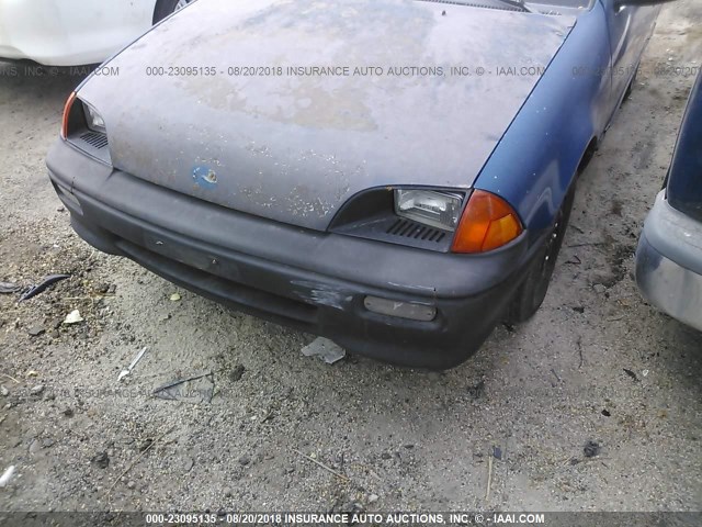 2C1MR2466N6769079 - 1992 GEO METRO LSI BLUE photo 6