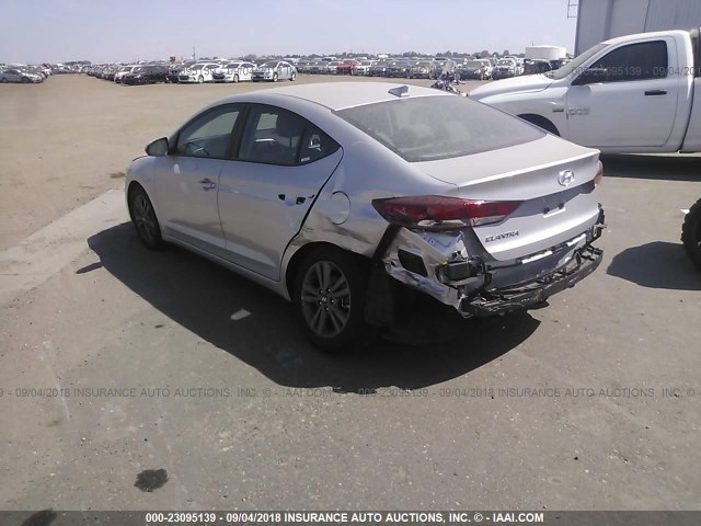 5NPD84LF7JH348786 - 2018 HYUNDAI ELANTRA SEL/VALUE/LIMITED SILVER photo 3