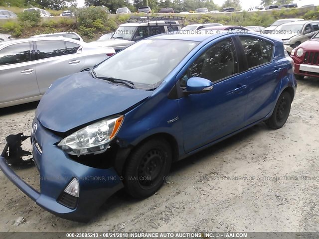 JTDKDTB3XE1565105 - 2014 TOYOTA PRIUS C BLUE photo 2