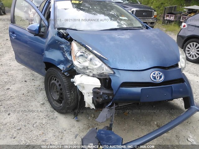 JTDKDTB3XE1565105 - 2014 TOYOTA PRIUS C BLUE photo 6